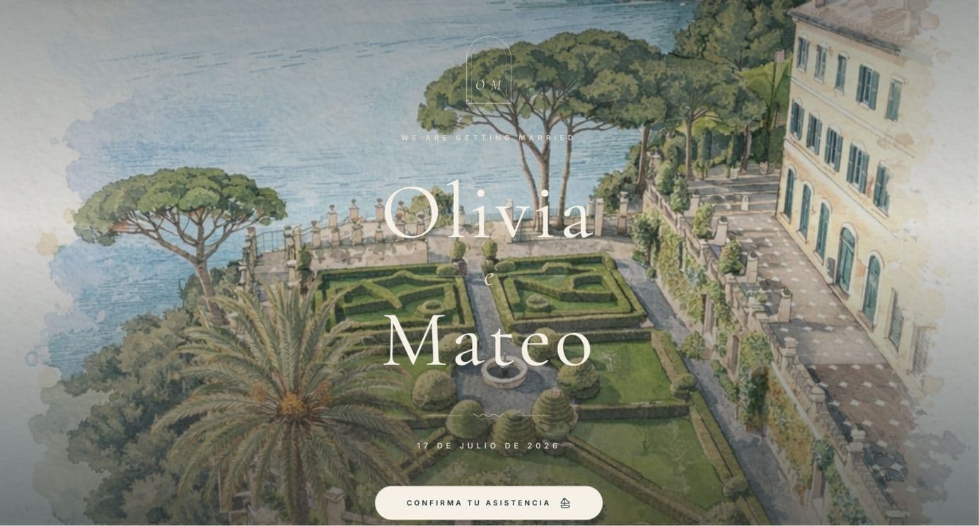 Portofino — harbour blues, travertine ivory and arched loggia frames with a riviera mood.