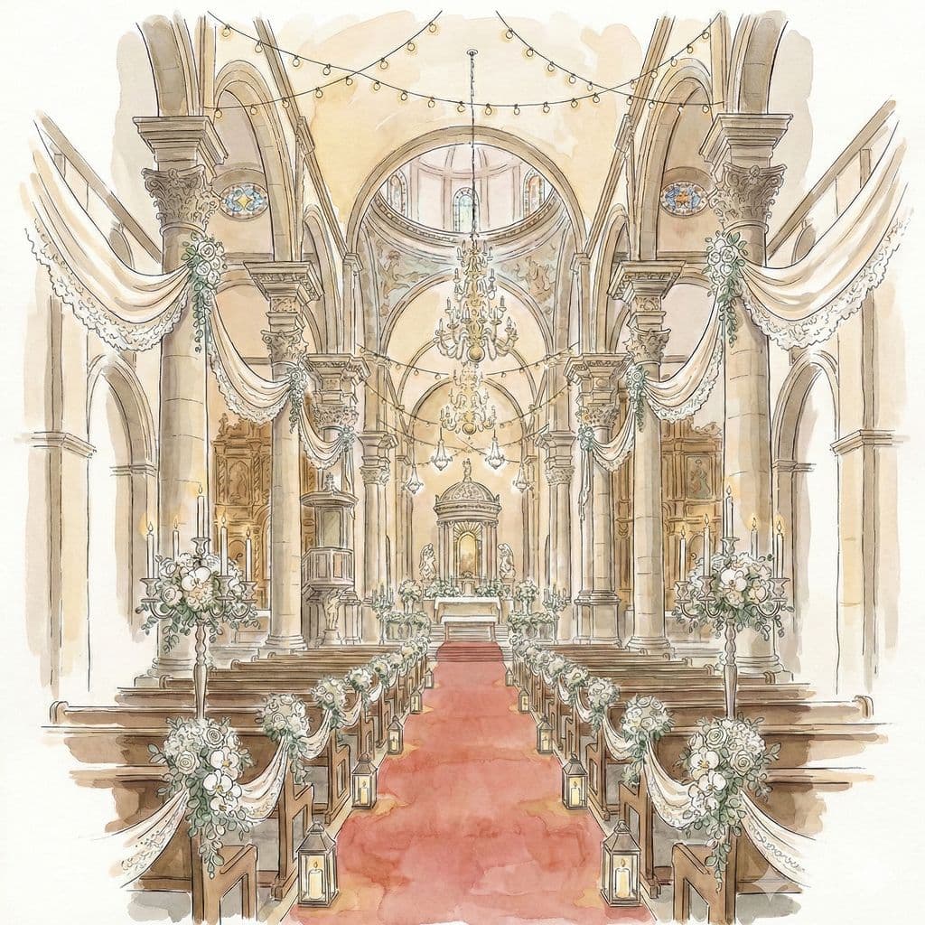 Original photograph of a wedding venue before AI illustration
