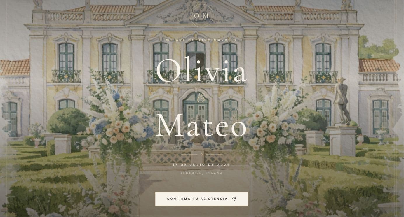 Château Élégance — limestone ivory, candlelit noir and engraved typography framed like a gallery wall.